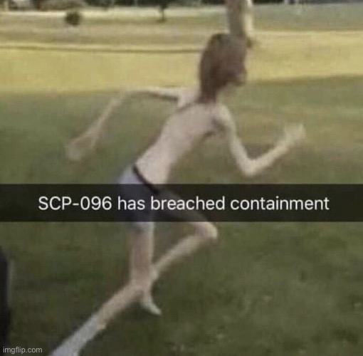 Oh no! | image tagged in scp meme,scp 096,scp,memes | made w/ Imgflip meme maker