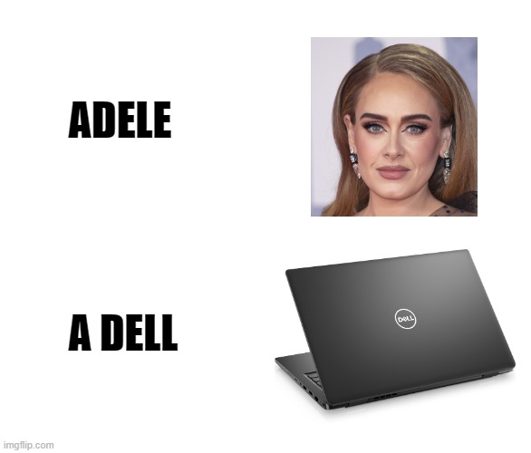 ADELE; A DELL | image tagged in dumb,dad joke,well yes but actually no,funny,funny memes | made w/ Imgflip meme maker