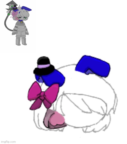 A drawing I'm work on rn and a reference of the og designs | made w/ Imgflip meme maker