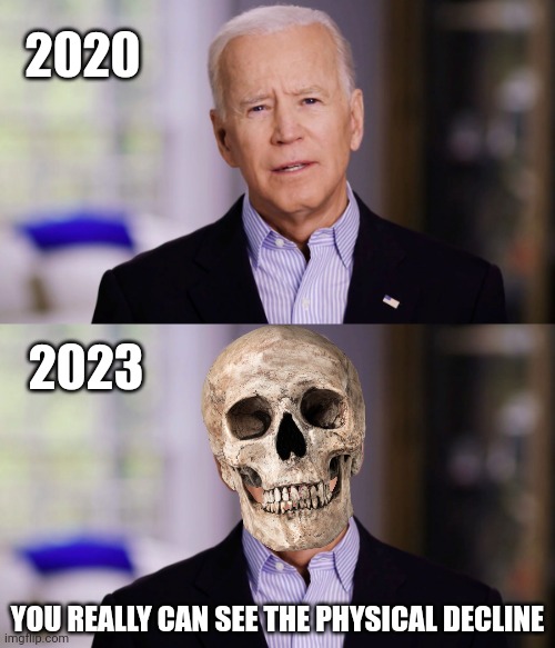 2020; 2023; YOU REALLY CAN SEE THE PHYSICAL DECLINE | image tagged in joe biden 2020 | made w/ Imgflip meme maker