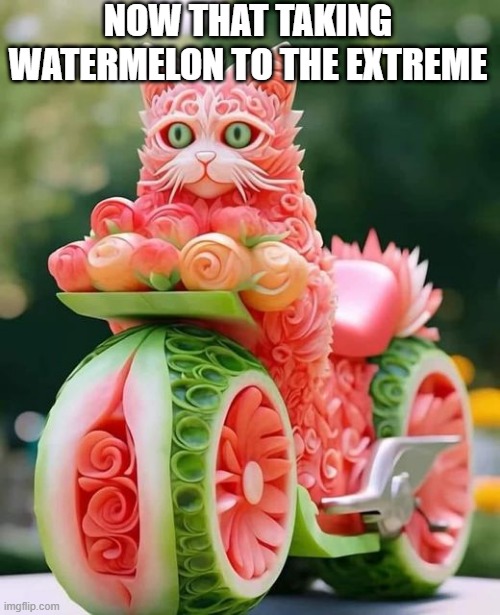 Fruit Art | NOW THAT TAKING WATERMELON TO THE EXTREME | image tagged in food | made w/ Imgflip meme maker