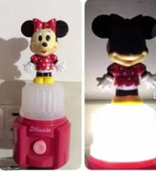 now your kid doesn't have to be afraid of the da- | image tagged in cursed image,minnie mouse,nightmare,dark,disney,scary | made w/ Imgflip meme maker