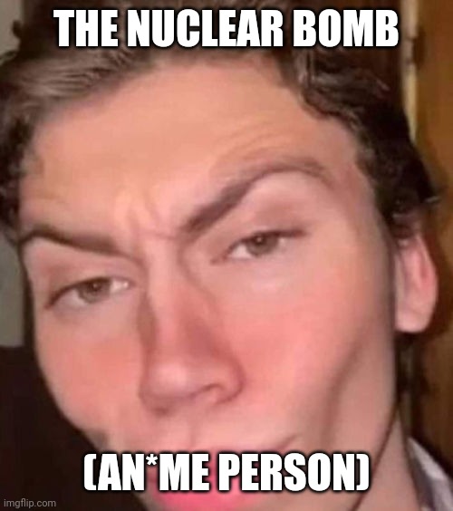 Rizz | THE NUCLEAR BOMB (AN*ME PERSON) | image tagged in rizz | made w/ Imgflip meme maker