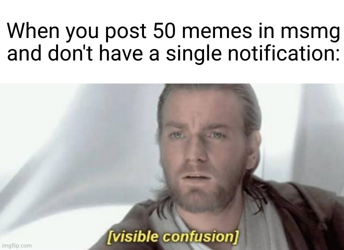 rarest thing to ever happen: | When you post 50 memes in msmg and don't have a single notification: | image tagged in visible confusion,msmg,memes,confusion,impossible,woah | made w/ Imgflip meme maker