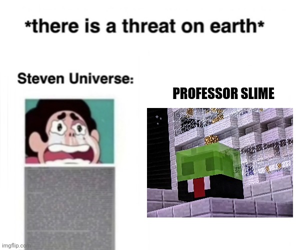 Professor slime is a threat on earth | PROFESSOR SLIME | image tagged in there is a threat on earth | made w/ Imgflip meme maker