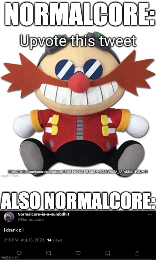 NormalCore lore | NORMALCORE:; ALSO NORMALCORE: | image tagged in normalcore | made w/ Imgflip meme maker