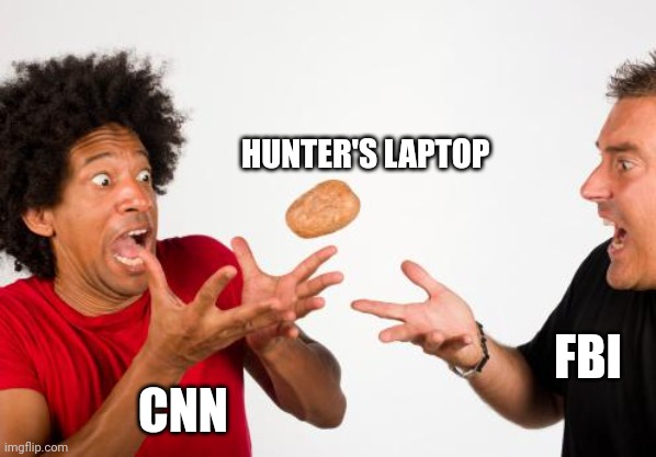 Pittsburgh Steelers - Hot Potato Pass Play | HUNTER'S LAPTOP; FBI; CNN | image tagged in pittsburgh steelers - hot potato pass play | made w/ Imgflip meme maker