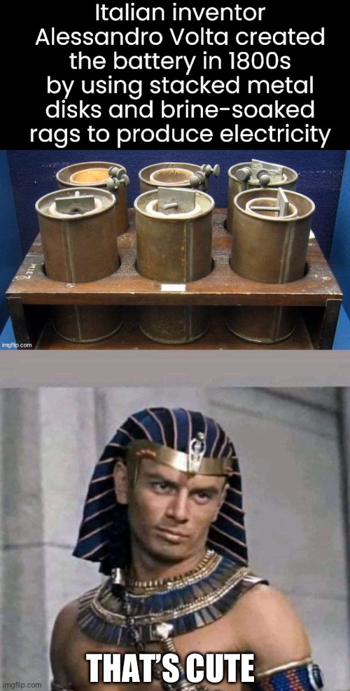 Debatable Egyptian History | THAT’S CUTE | image tagged in pharaoh,electricity | made w/ Imgflip meme maker