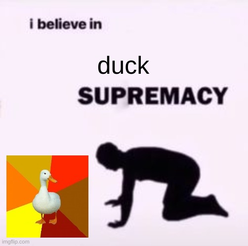 I believe in supremacy | duck | image tagged in i believe in supremacy | made w/ Imgflip meme maker