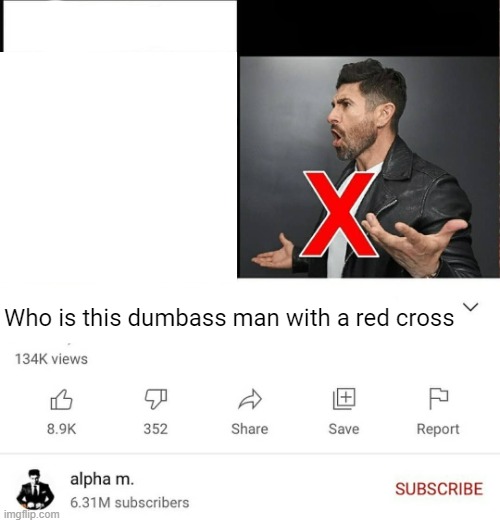 15 signs you're a sigma male is it better than alpha | Who is this dumbass man with a red cross | image tagged in 15 signs you're a sigma male is it better than alpha | made w/ Imgflip meme maker
