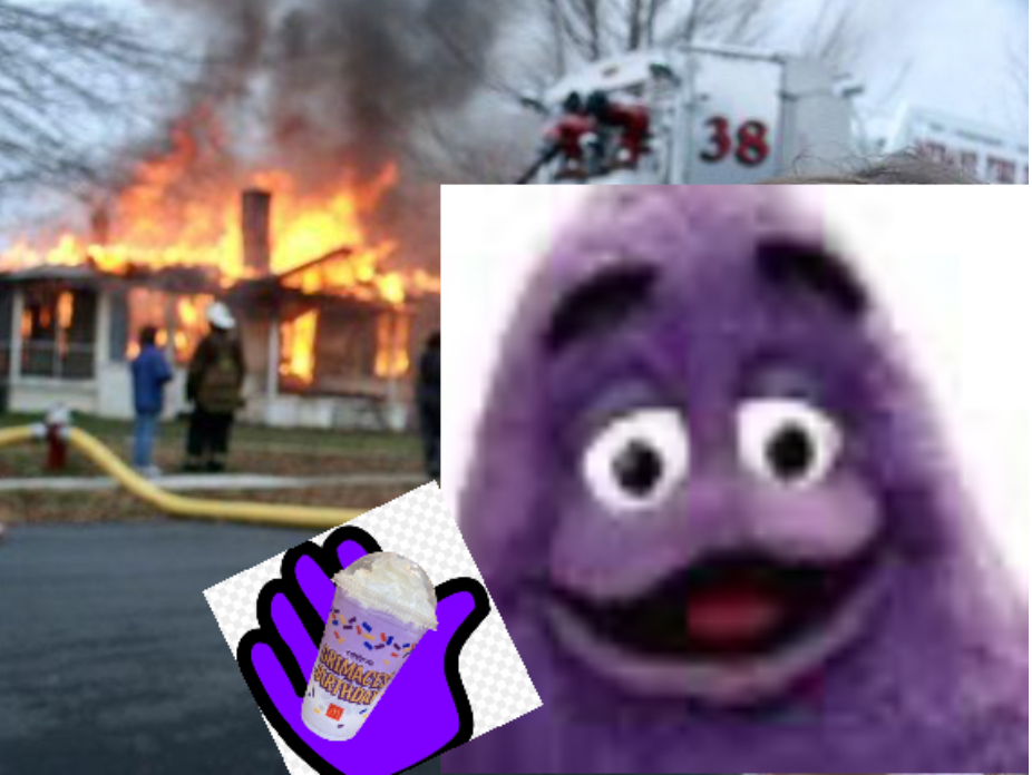High Quality Disaster Grimace Blank Meme Template