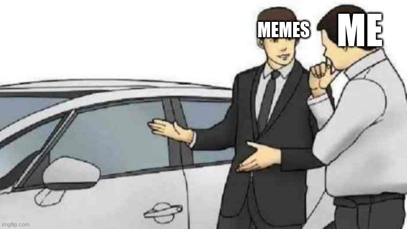 Car Salesman Slaps Roof Of Car | ME; MEMES | image tagged in memes,car salesman slaps roof of car | made w/ Imgflip meme maker