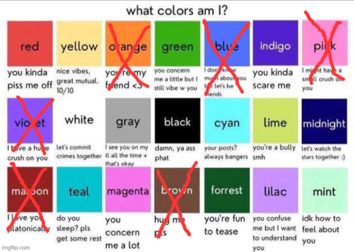 basically everyone's gonna choose mint, but eh whatever | image tagged in what color am i,repost,aaaaaaaaaaaaaaaaaaaaaaaaaaa | made w/ Imgflip meme maker