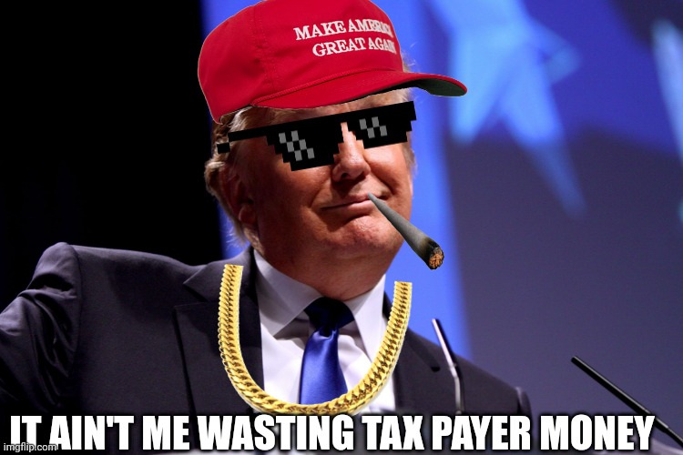 Donald Trump No2 | IT AIN'T ME WASTING TAX PAYER MONEY | image tagged in donald trump no2 | made w/ Imgflip meme maker