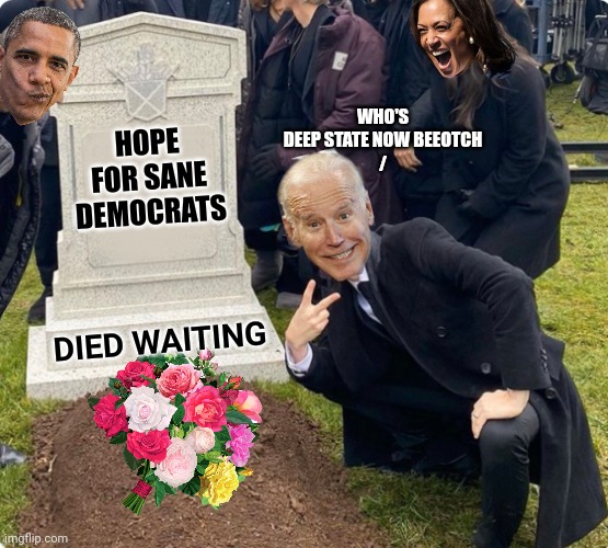 Rest In Peace | HOPE FOR SANE DEMOCRATS DIED WAITING WHO'S DEEP STATE NOW BEEOTCH
/ | image tagged in rest in peace | made w/ Imgflip meme maker