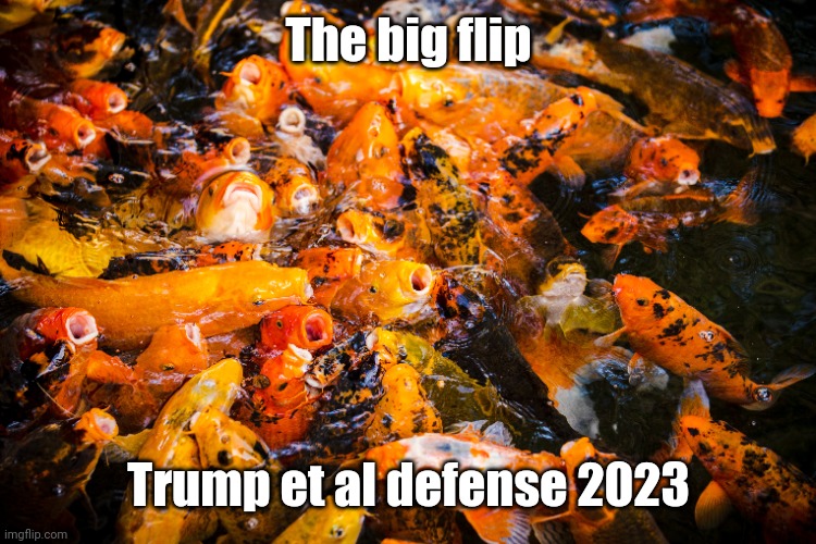 The big flip; Trump et al defense 2023 | made w/ Imgflip meme maker