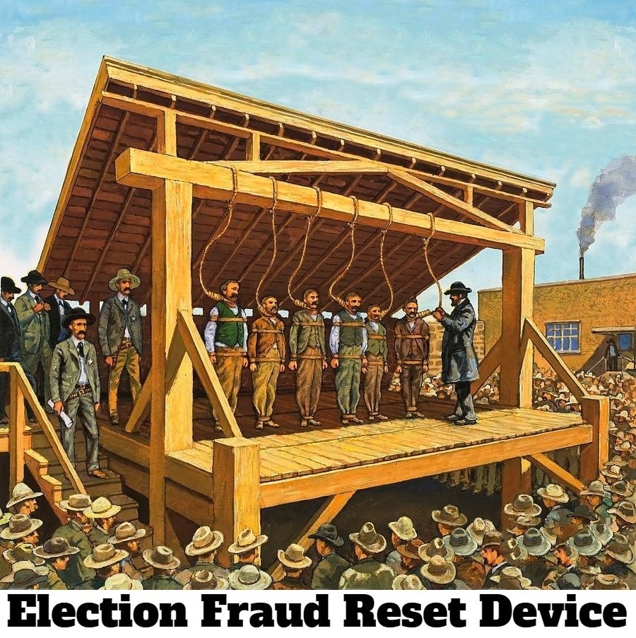 The system can be fixed. All you need is some rope and a little wood. | image tagged in election fraud,voter fraud,sedition,treason,the great reset,the great awakening | made w/ Imgflip meme maker
