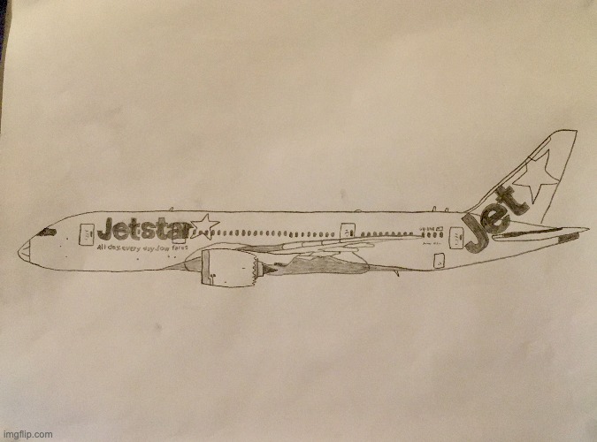 JetStar Boeing 787-9 Dreamliner | image tagged in airplane | made w/ Imgflip meme maker