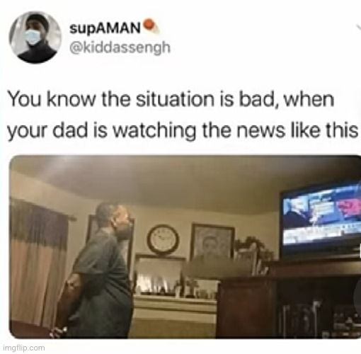 uh oh the stock market went down | image tagged in news,so true,dads,funny,tv,standing up | made w/ Imgflip meme maker