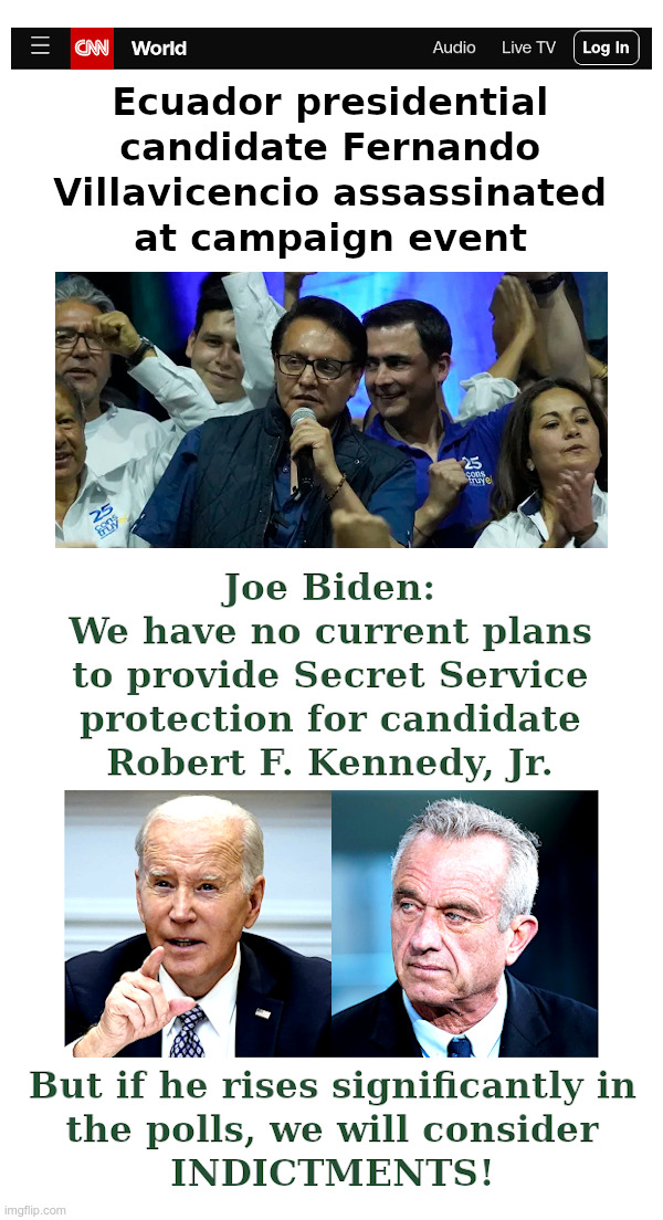 Joe Biden: No Secret Service Protection For RFK Jr. | image tagged in joe biden,corrupt,yes,rfk jr,secret service,no | made w/ Imgflip meme maker