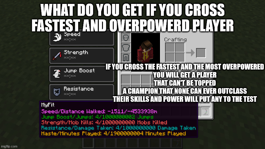 ( ͡° ͜ʖ ͡° ) | WHAT DO YOU GET IF YOU CROSS FASTEST AND OVERPOWERD PLAYER; IF YOU CROSS THE FASTEST AND THE MOST OVERPOWERED
YOU WILL GET A PLAYER THAT CAN'T BE TOPPED
A CHAMPION THAT NONE CAN EVER OUTCLASS
THEIR SKILLS AND POWER WILL PUT ANY TO THE TEST | image tagged in funny,memes,funny memes | made w/ Imgflip meme maker