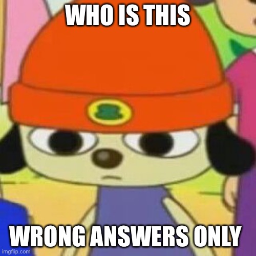 PaRappa Face | WHO IS THIS; WRONG ANSWERS ONLY | image tagged in parappa face | made w/ Imgflip meme maker