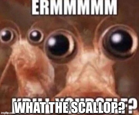 Krill Yourself | WHAT THE SCALLOP? | image tagged in krill yourself | made w/ Imgflip meme maker