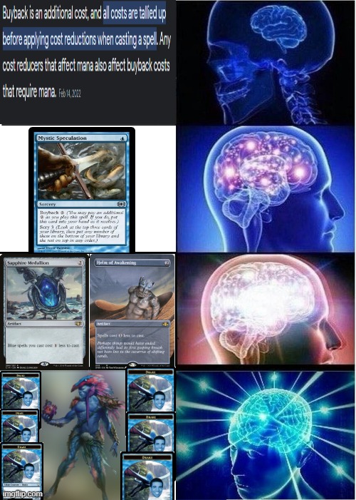 Talrand gonna Talrand | image tagged in memes,expanding brain,magic the gathering | made w/ Imgflip meme maker