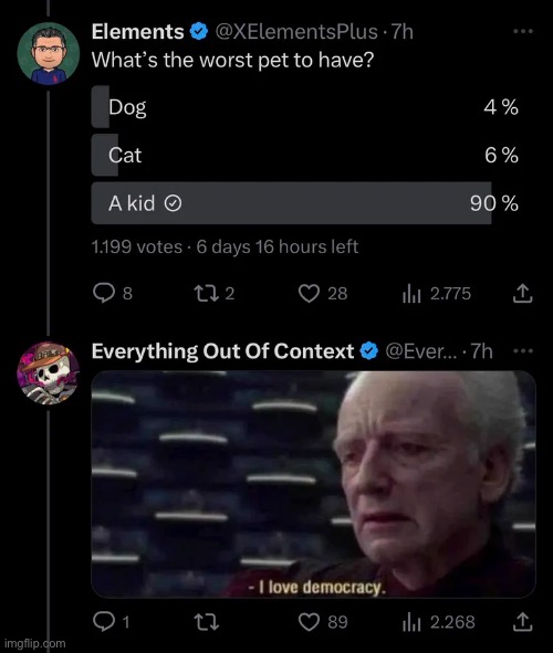 I love democracy. | image tagged in democrats,star wars | made w/ Imgflip meme maker
