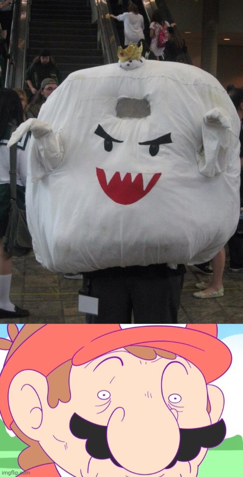 BOO! | image tagged in super mario bros,boo,cosplay,cosplay fail | made w/ Imgflip meme maker