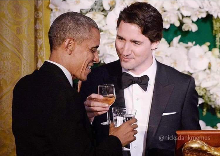 High Quality Obama Trudeau Blank Meme Template