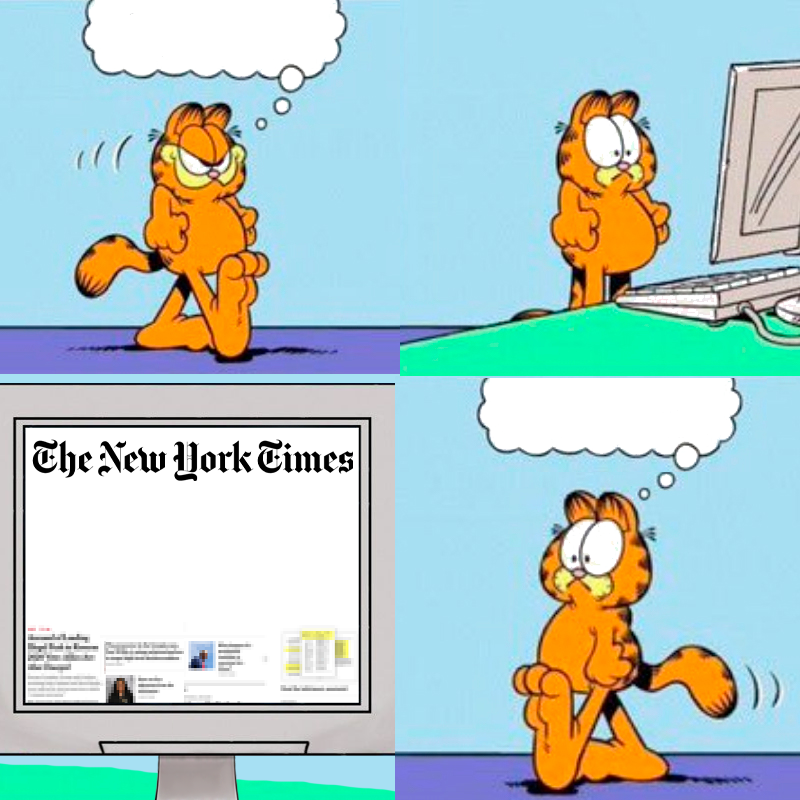 High Quality Garfield News Shock Blank Meme Template