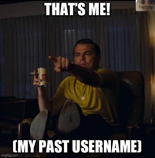 Leonardo DiCaprio Pointing | THAT’S ME! (MY PAST USERNAME) | image tagged in leonardo dicaprio pointing | made w/ Imgflip meme maker