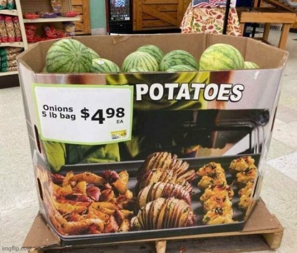 Potatoes | image tagged in you had one job,watermelon,potato,among us | made w/ Imgflip meme maker