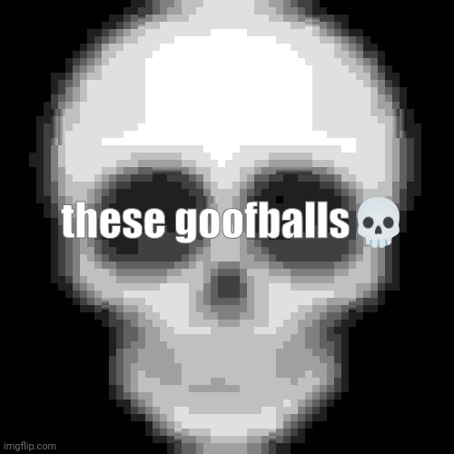 Skull emoji | these goofballs? | image tagged in skull emoji | made w/ Imgflip meme maker