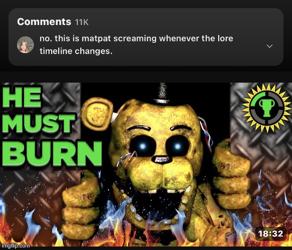 He must burn | image tagged in he must burn | made w/ Imgflip meme maker
