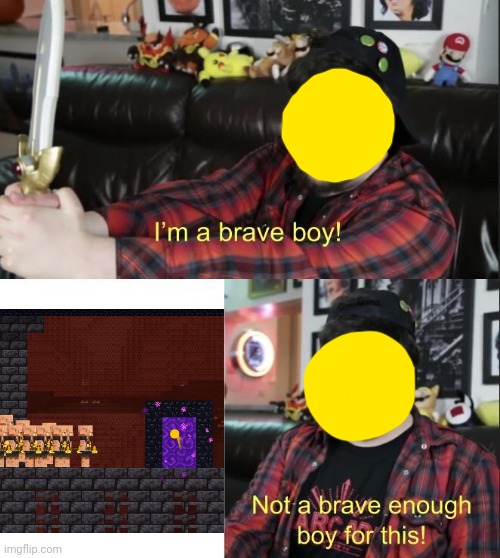 Yellow's a brave boy (Alan Becker) | image tagged in jontron,minecraft,animation,yellow | made w/ Imgflip meme maker