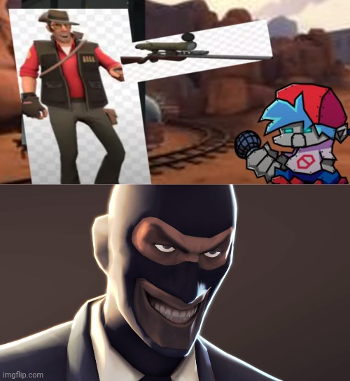 image tagged in shoot,tf2 spy face | made w/ Imgflip meme maker