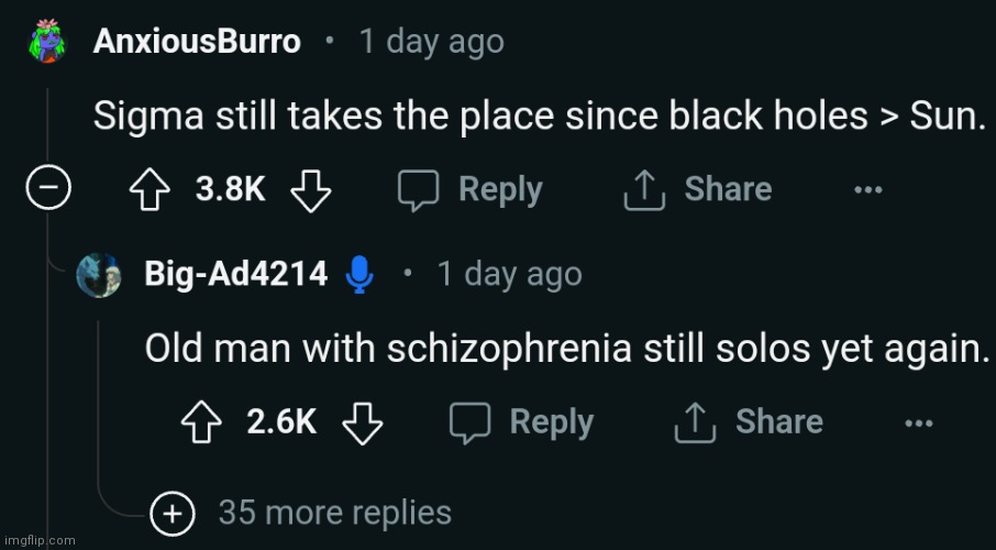 Old man with schizophrenia>>>> | made w/ Imgflip meme maker