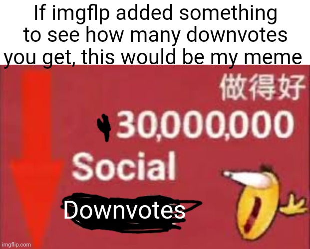 Fr | If imgflp added something to see how many downvotes you get, this would be my meme; Downvotes | image tagged in social credit | made w/ Imgflip meme maker