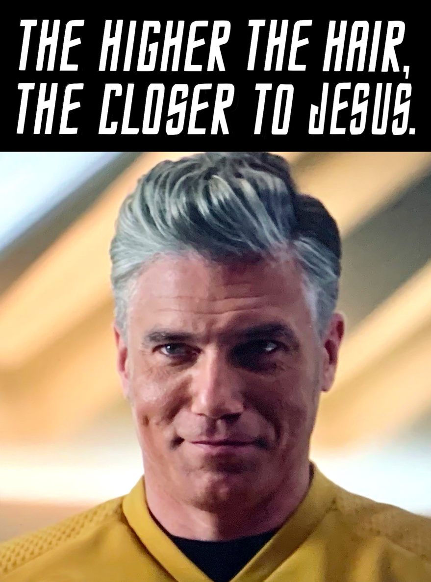 the higher the hair the closer to Jesus meme Blank Meme Template