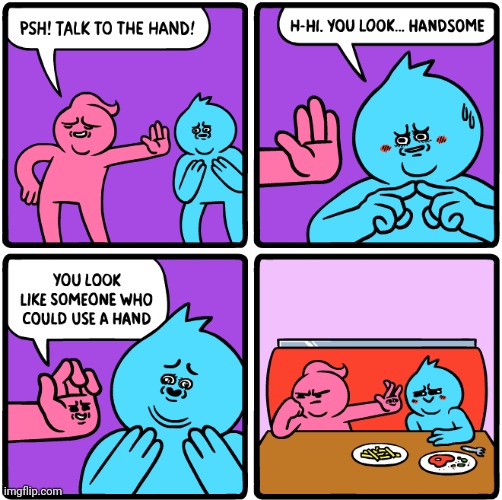 Hand use | image tagged in handsome,hand,talk,hands,comics,comics/cartoons | made w/ Imgflip meme maker