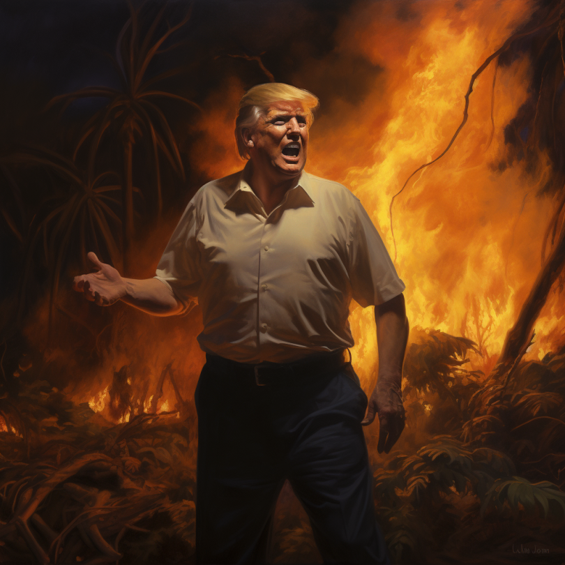 High Quality Donald Trump in Maui fires Blank Meme Template