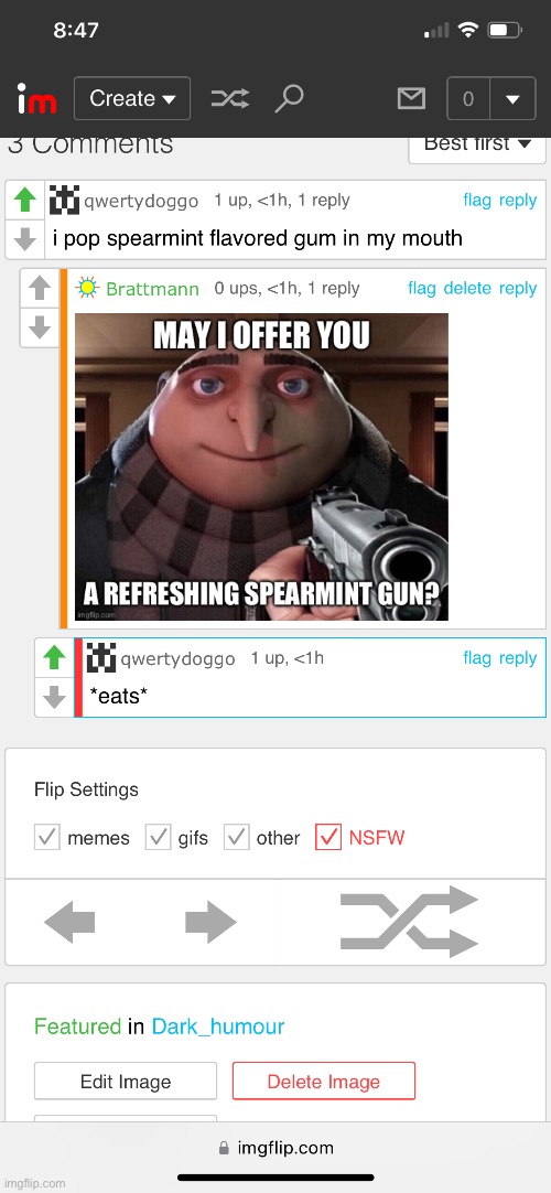 Spearmint flavoured gun | image tagged in gun,thin mints | made w/ Imgflip meme maker