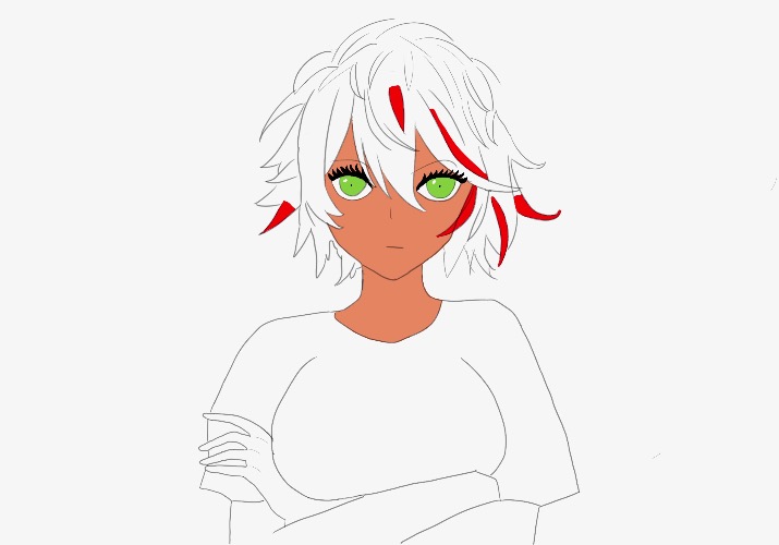 Ave WIP update (colorblocked face and hair) | made w/ Imgflip meme maker