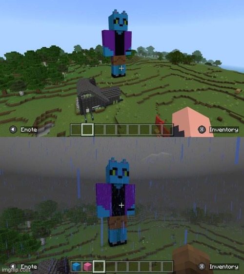 I built a statue of my OC in Minecraft! | image tagged in furry,fursona,oc,retrothefloof,minecraft,builds | made w/ Imgflip meme maker