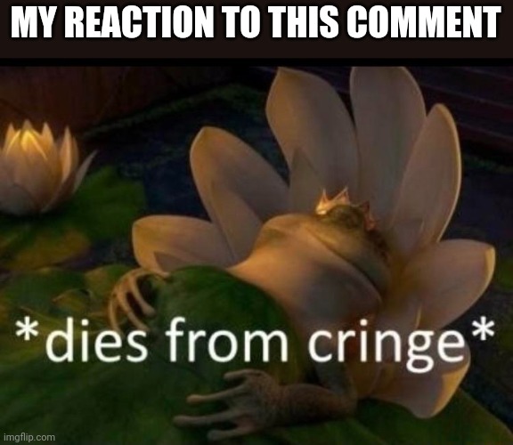 *dies of cringe* | MY REACTION TO THIS COMMENT | image tagged in dies of cringe | made w/ Imgflip meme maker