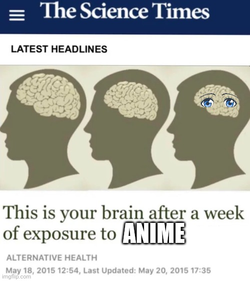 This is your brain | ANIME | image tagged in this is your brain | made w/ Imgflip meme maker