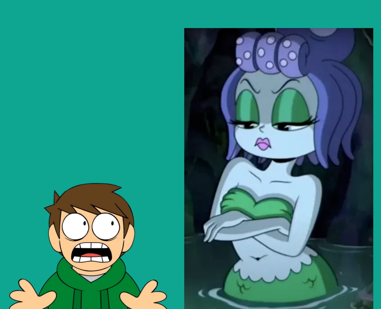 High Quality Edd is scared by the cala maria Blank Meme Template