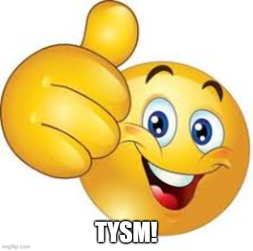 Like emoji | TYSM! | image tagged in like emoji | made w/ Imgflip meme maker